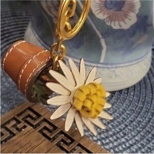 Tory Burch Yellow Floral Keychain